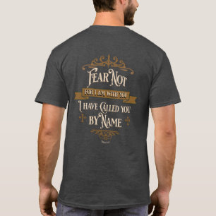 "Vrees Niet" Gouden Kruis Vintage Schrift T-shirt