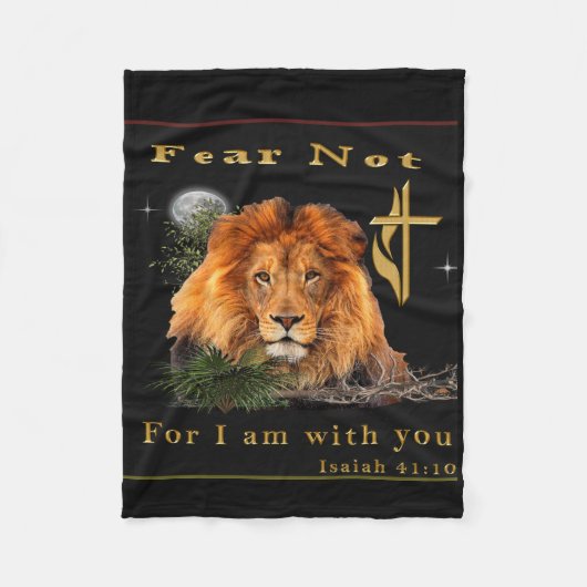 Vrees niet Jesaja 41:10 Fleece Deken (Voorkant)