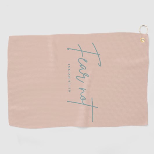 "Vrees niet." Jesaja 41:10 Golfhanddoek (Horizontaal)