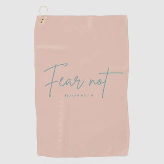"Vrees niet." Jesaja 41:10 Golfhanddoek (Voorkant)