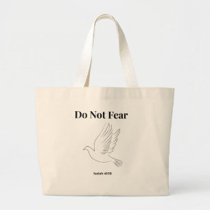 Vrees Niet Jesaja 41:10 Minimaal Duif Christelijk  Grote Tote Bag