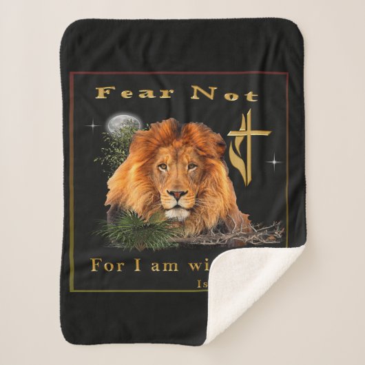 Vrees niet Jesaja 41:10 Sherpa Deken (Voorkant)