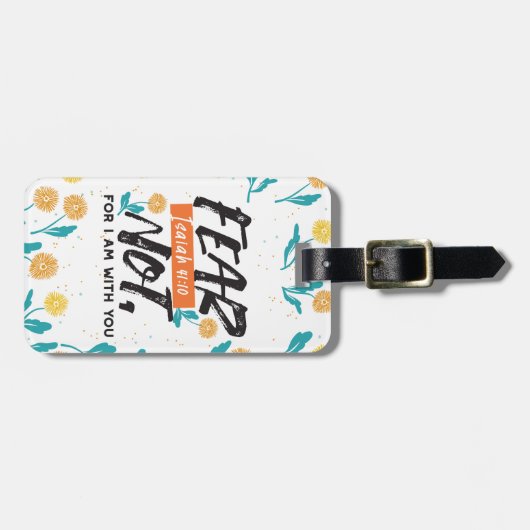 Vrees niet Jesaja Bijbelvers Inspirerend ontwerp Bagagelabel (Voorkant horizontaal)