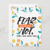 Vrees niet Jesaja Bijbelvers Inspirerend ontwerp Briefkaart (Voorkant / Achterkant)