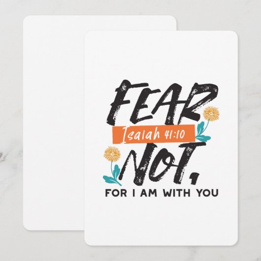Vrees niet Jesaja Bijbelvers Inspirerend ontwerp Feestdagenkaart (Voorkant / Achterkant)