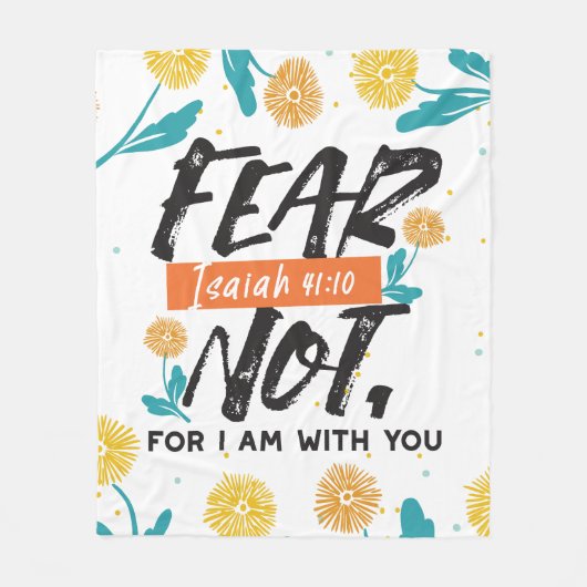 Vrees niet Jesaja Bijbelvers Inspirerend ontwerp Fleece Deken (Voorkant)