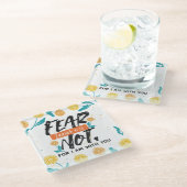 Vrees niet Jesaja Bijbelvers Inspirerend ontwerp Glazen Onderzetter (Schuin)