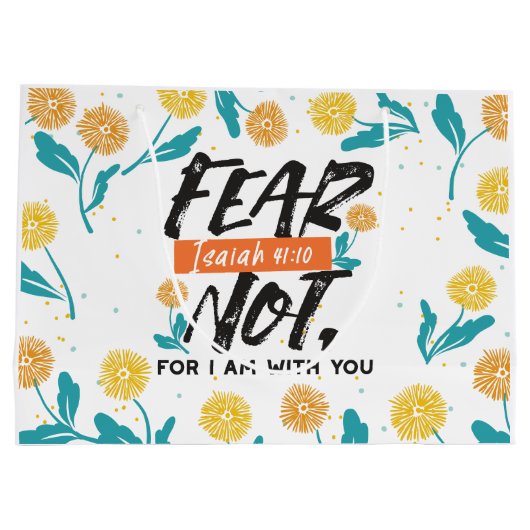 Vrees niet Jesaja Bijbelvers Inspirerend ontwerp Groot Cadeauzakje (Achterkant)