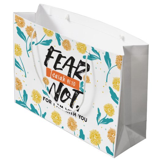 Vrees niet Jesaja Bijbelvers Inspirerend ontwerp Groot Cadeauzakje (Achterkant Gekanteld)
