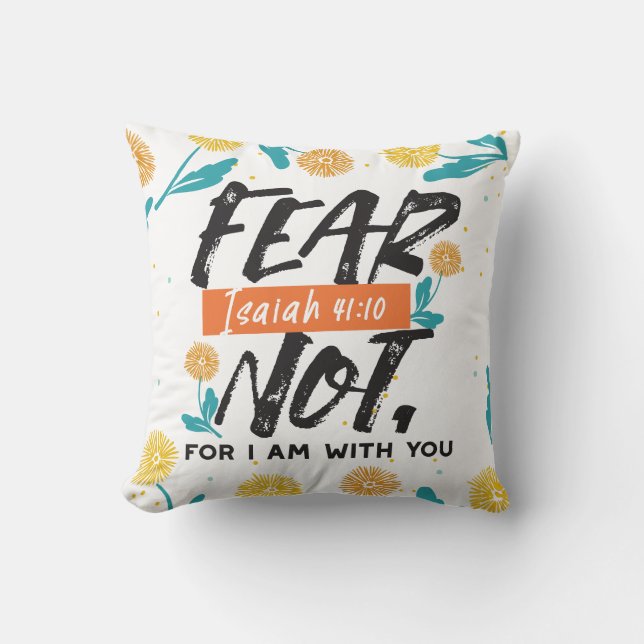 Vrees niet Jesaja Bijbelvers Inspirerend ontwerp Kussen (Voorkant)