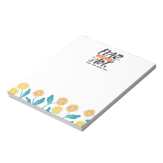 Vrees niet Jesaja Bijbelvers Inspirerend ontwerp Notitieblok (Linkerzijde)