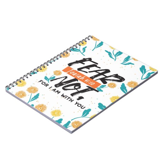 Vrees niet Jesaja Bijbelvers Inspirerend ontwerp Notitieboek (Linkerzijde)