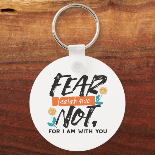 Vrees niet Jesaja Bijbelvers Inspirerend ontwerp Sleutelhanger (Voorkant)