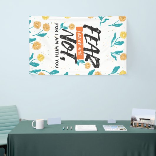 Vrees niet Jesaja Bijbelvers Inspirerend ontwerp Spandoek (Beurs)