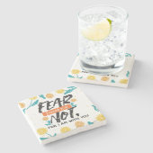 Vrees niet Jesaja Bijbelvers Inspirerend ontwerp Stenen Onderzetter (Zijkant)