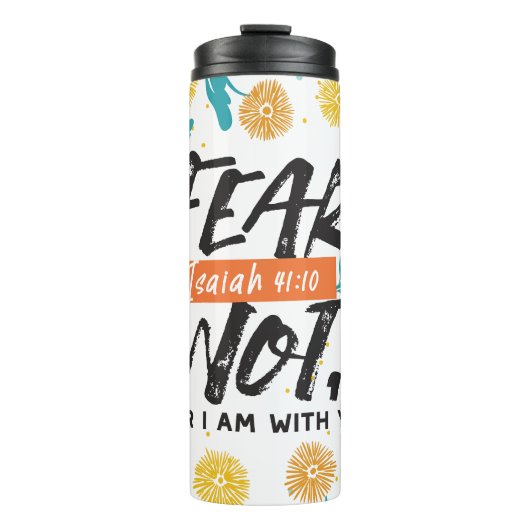 Vrees niet Jesaja Bijbelvers Inspirerend ontwerp Thermosbeker (Voorkant)