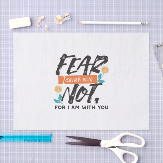 Vrees niet Jesaja Bijbelvers Inspirerend ontwerp Tissuepapier (Craft)