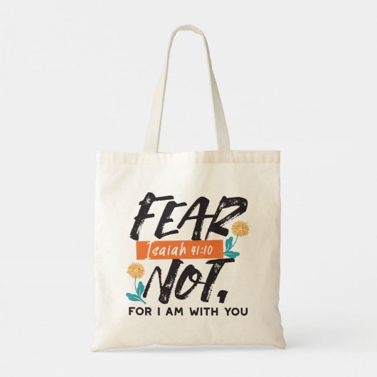 Vrees niet Jesaja Bijbelvers Inspirerend ontwerp Tote Bag (Achterkant)