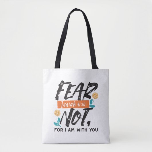 Vrees niet Jesaja Bijbelvers Inspirerend ontwerp Tote Bag (Voorkant)