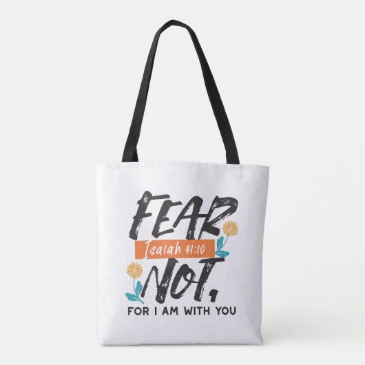 Vrees niet Jesaja Bijbelvers Inspirerend ontwerp Tote Bag (Achterkant)