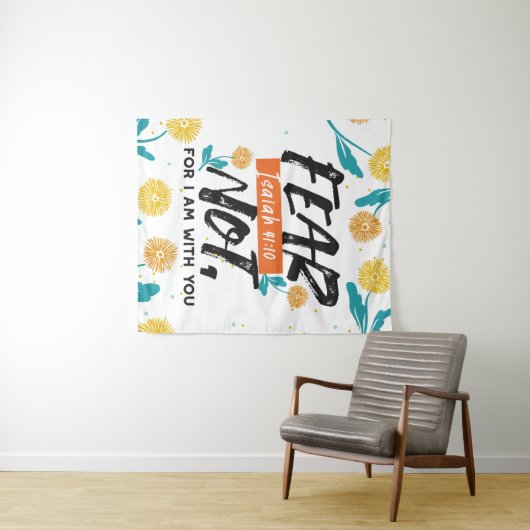 Vrees niet Jesaja Bijbelvers Inspirerend ontwerp Wandkleed (In Situ (horizontaal))