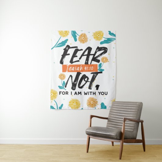 Vrees niet Jesaja Bijbelvers Inspirerend ontwerp Wandkleed (In situ)