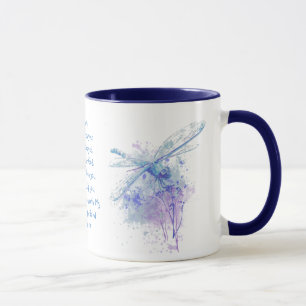 Vrees niet, Jesaja Schrift Dragonfly Waterverf Mok