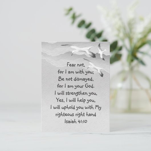 Vrees niet, Jesaja Schrift Ik ben met U, Jesaja Co Briefkaart (Staand voorkant)