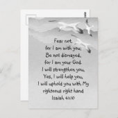 Vrees niet, Jesaja Schrift Ik ben met U, Jesaja Co Briefkaart (Voorkant / Achterkant)