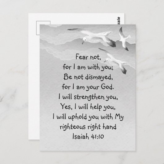 Vrees niet, Jesaja Schrift Ik ben met U, Jesaja Co Briefkaart (Voorkant / Achterkant)