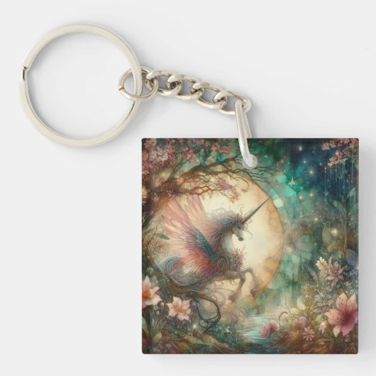 Vrees niet Jesaja Vers Waterverf Eenhoorn Christel Sleutelhanger (Voorkant)