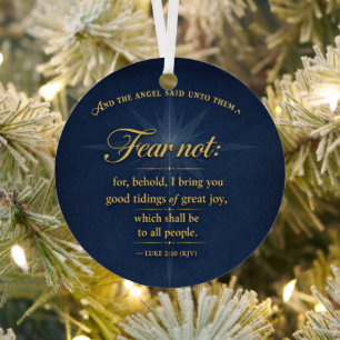 Vrees Niet Kerstmis 2026 Schrift Goud Typografie Metalen Ornament