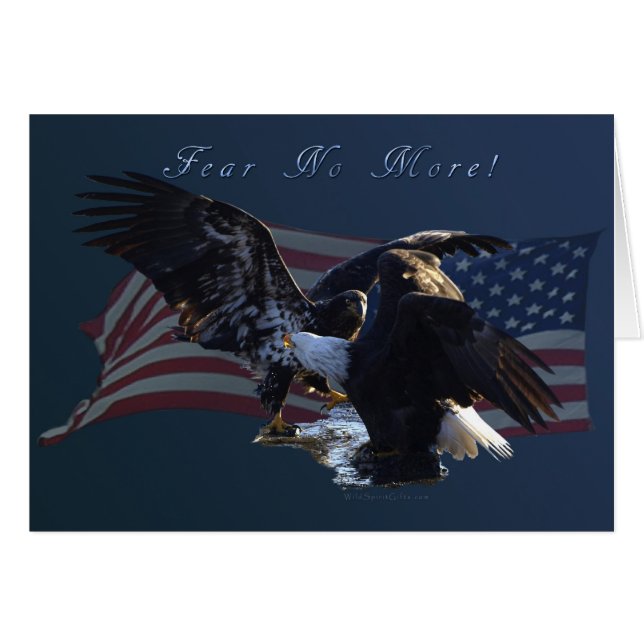 "Vrees niet meer!" Eagle/US Flag Cadeautje (Voorkant Horizontaal)