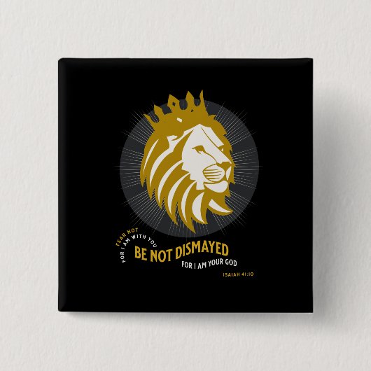 Vrees niet verbijsterd Jesaja 41:10 Vierkante Button 5,1 Cm (Voorkant)