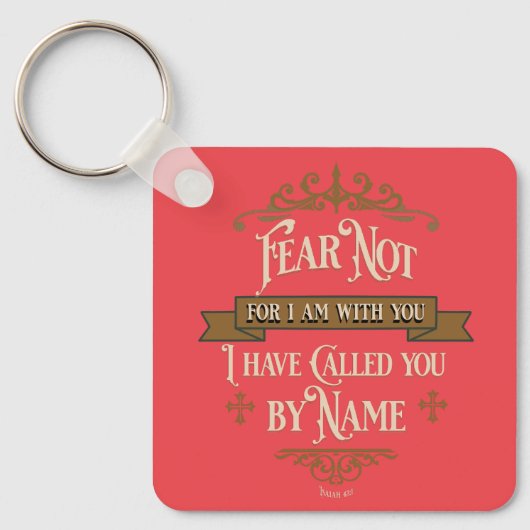 "Vrees Niet" Vintage Bijbeltekst Sleutelhanger (Voorkant)