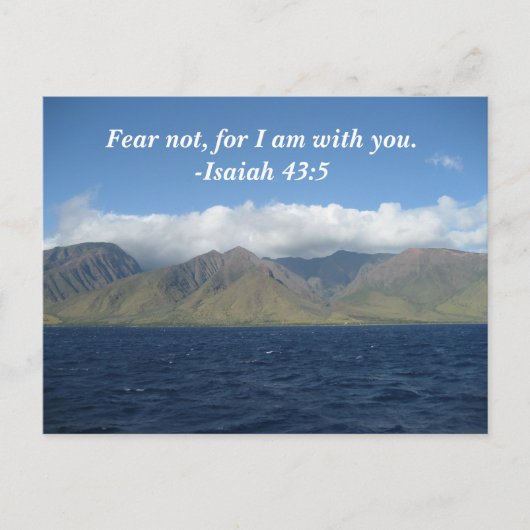 Vrees niet voor ik ben met jou Bijbel Verse Oceaan Briefkaart (Voorkant)