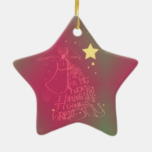 "Vrees niet, voor je..." Angel Star-Ornament Keramisch Ornament