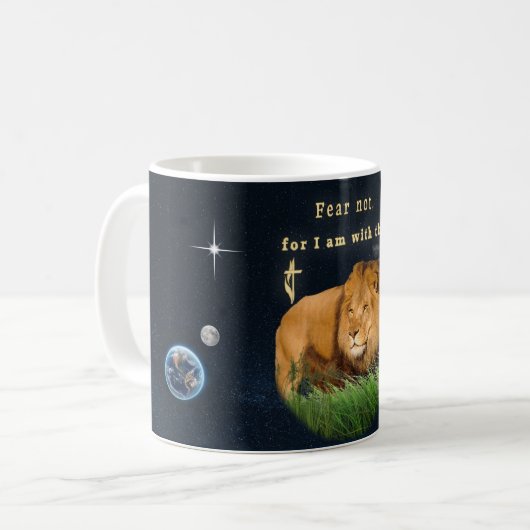 Vrees niet voor mij met de koffiemok (Voorkant links)