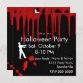 VREES UIT EN RUN WEG DOOR Bloody Halloween Kaart (Voorkant / Achterkant)