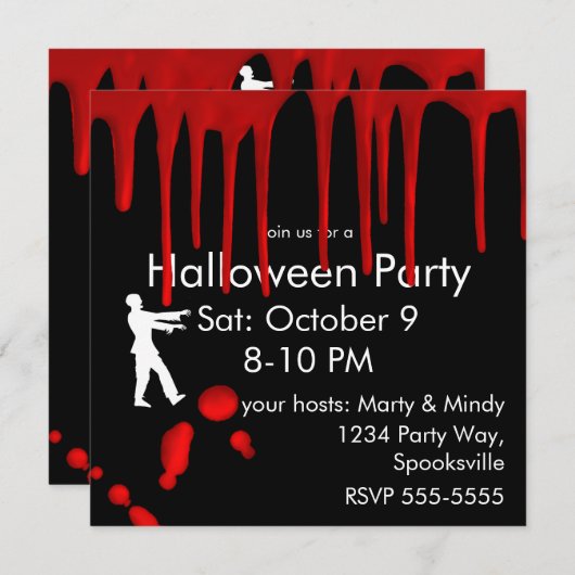 VREES UIT EN RUN WEG DOOR Bloody Halloween Kaart (Voorkant / Achterkant)