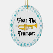 Vrees voor de Trumpet Music Band Kerstmis Keramisch Ornament (Rechts)