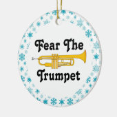 Vrees voor de Trumpet Music Band Kerstmis Keramisch Ornament (Links)