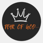 VREES VOOR GOD RONDE STICKER (Voorkant)