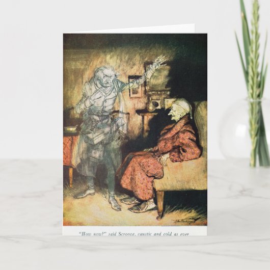 Vrek en het Spook van Marley Feestdagen Kaart (Voorkant)