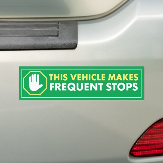 VREQUENTE STOPS GREEN CAUTION WAARSCHUWING VAN DIT BUMPERSTICKER (Op auto)