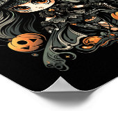 Vreselijk betoverende Halloween heksenkunst Poster (Hoek)