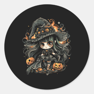 Vreselijk betoverende Halloween heksenkunst Ronde Sticker