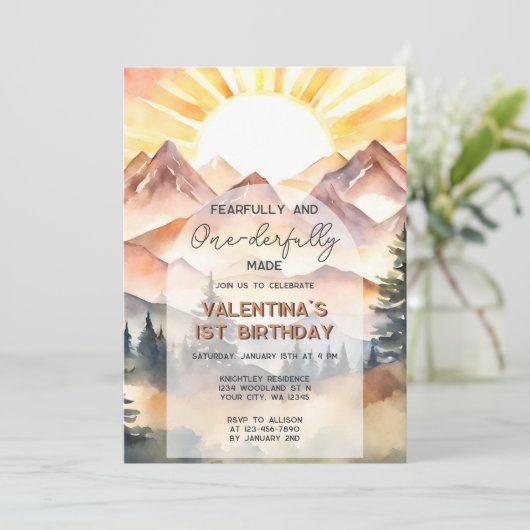 Vreselijk en ouderwets eerste verjaardag kaart (Staand voorkant)