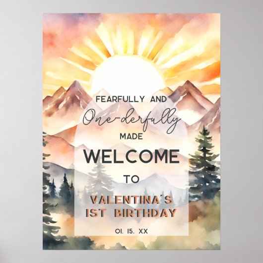 Vreselijk en ouderwets eerste verjaardag poster (Voorkant)