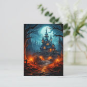 Vreselijk griezelig spookachtig spookhuis Hallowee Briefkaart (Staand voorkant)